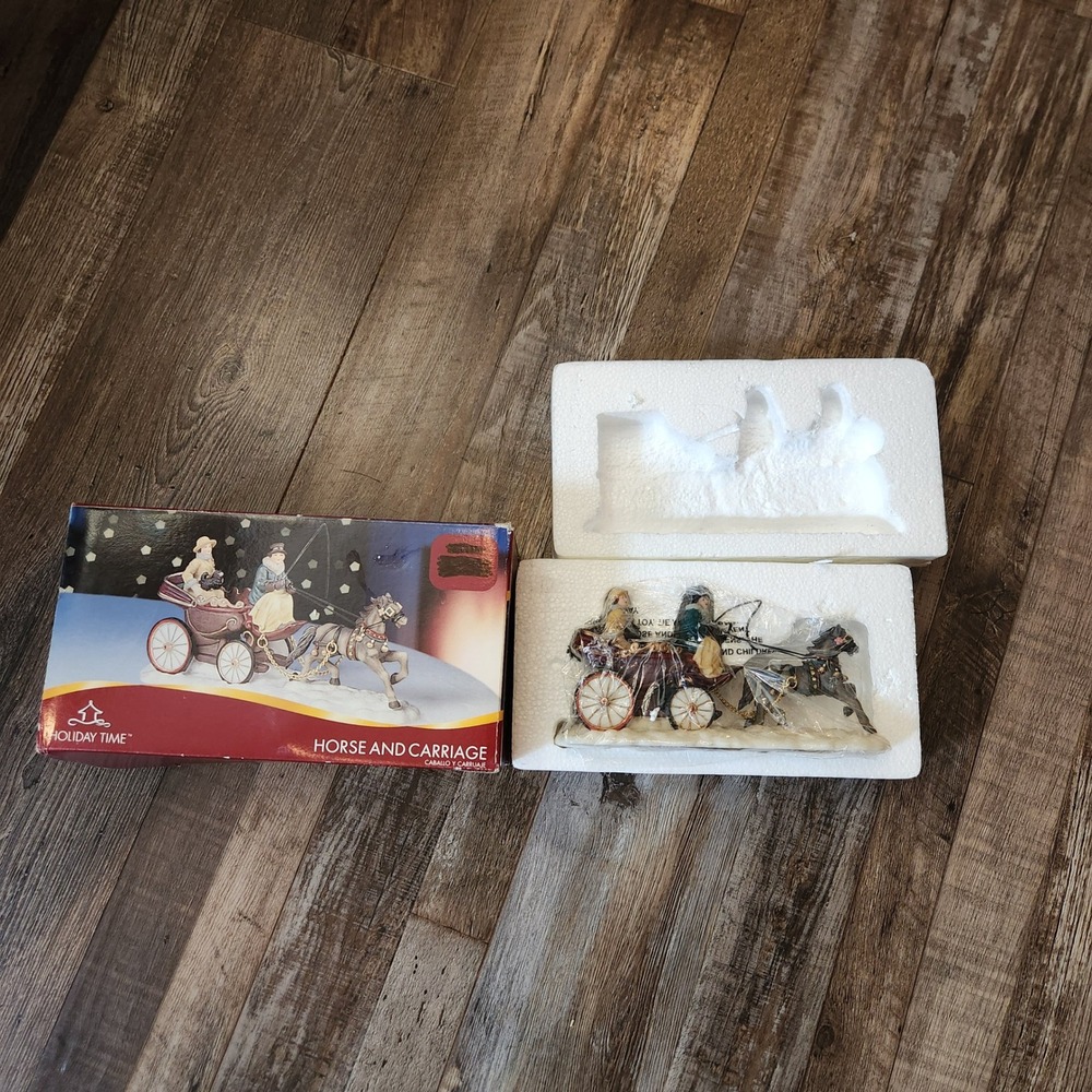 Holiday Time Horse and Carriage Christmas Village Accessory Victorian Figurine